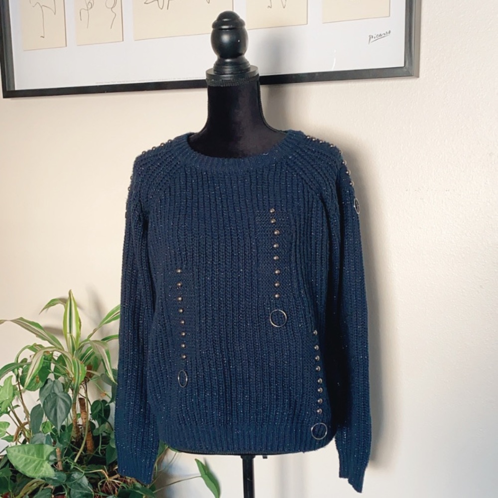 Smash! Crew Neck Sweater with studded details